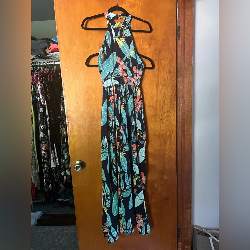 QED London Blue Halter Sundress Resort Wear